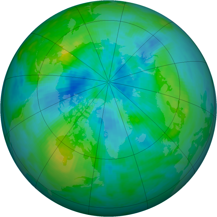 Arctic ozone map for 08 September 1986
